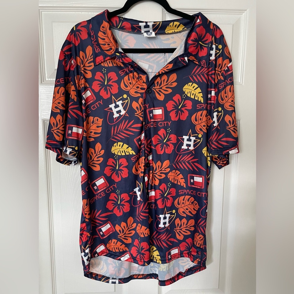 HOUSTON ASTROS Stadium Giveaway Hawaiian Cabana Shirt - Mens XL Button Down RARE